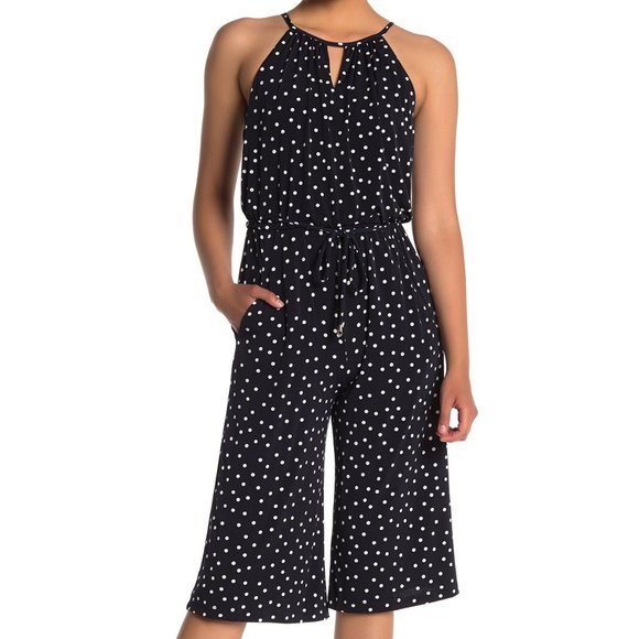London Times Pants - London Times Happy Square Gaucho Jumpsuit